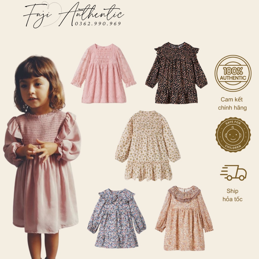 Váy bé gái chính hãng Zara HM GEO Next đầm đi chơi siêu đẹp cho bé size 12-18m (9-12kg)