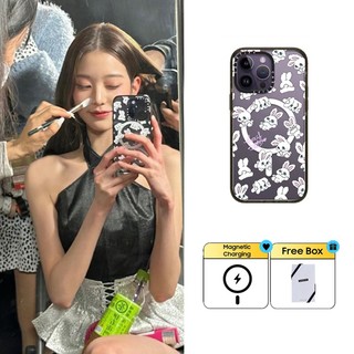 Casetify ive jang won young foxy illustrations bunnies ốp điện thoại nhựa pc cứng in hình cáo cho iphone 15 12 13 14 11 pro max