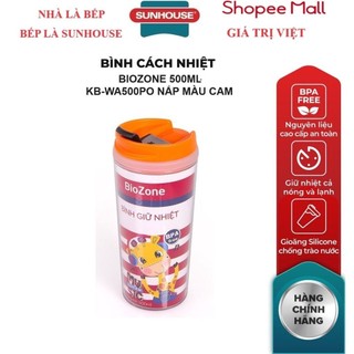 Bình giữ nhiệt biozone 500ml kb-wa500po nắp màu cam