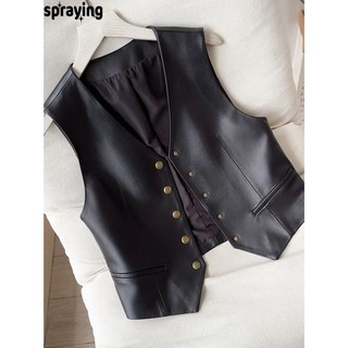 spraying gile áo áo+vest+nữ vest set nữ Thông thường trendy INS Korean WMJ2410CU4 2Z240112