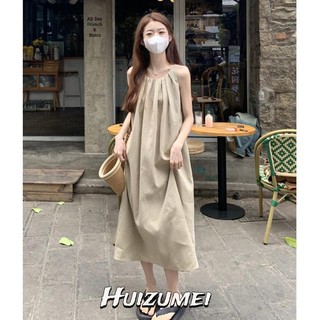 Đầm Không Tay Màu Trơn Phong Cách Hàn Quốc Dành Cho Nữ