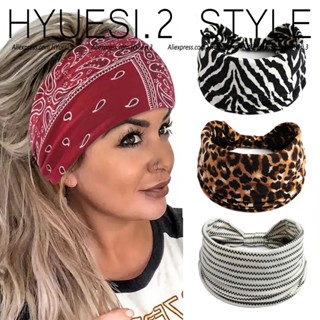 Băng Đô Cài Tóc Bản Rộng Co Giãn In Họa Tiết Da Báo / Ngựa Vằn Phong Cách Boho Thời Trang Cho Nữ