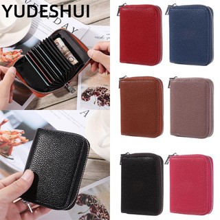 YUDESHUI Ví đựng thẻ đa chức năng có dây kéo cho nam và nữ