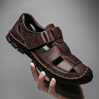 Giày sandal da thật thoáng khí thời trang nam size lớn 38-48