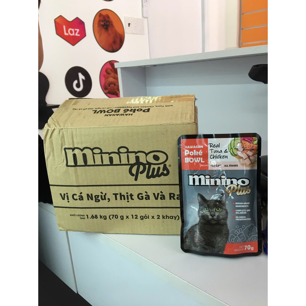 Minino Plus Hawaiian Poke Bowl (xốt) gói 70g