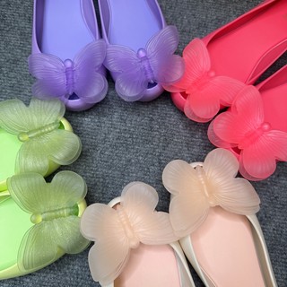 Melissa giày búp bê đế bằng họa tiết bướm thời trang xuân thu cho nữ