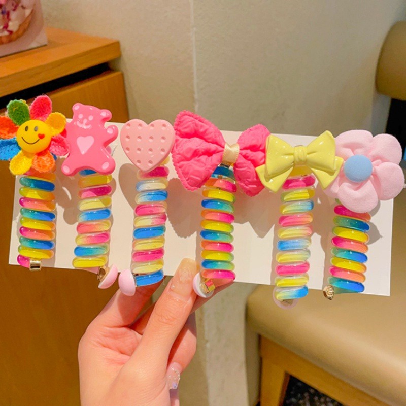 Dây Buộc Tóc Đuôi Ngựa Hình Hoa Hoạt Hình Nhiều Màu Sắc Cho Bé Gái