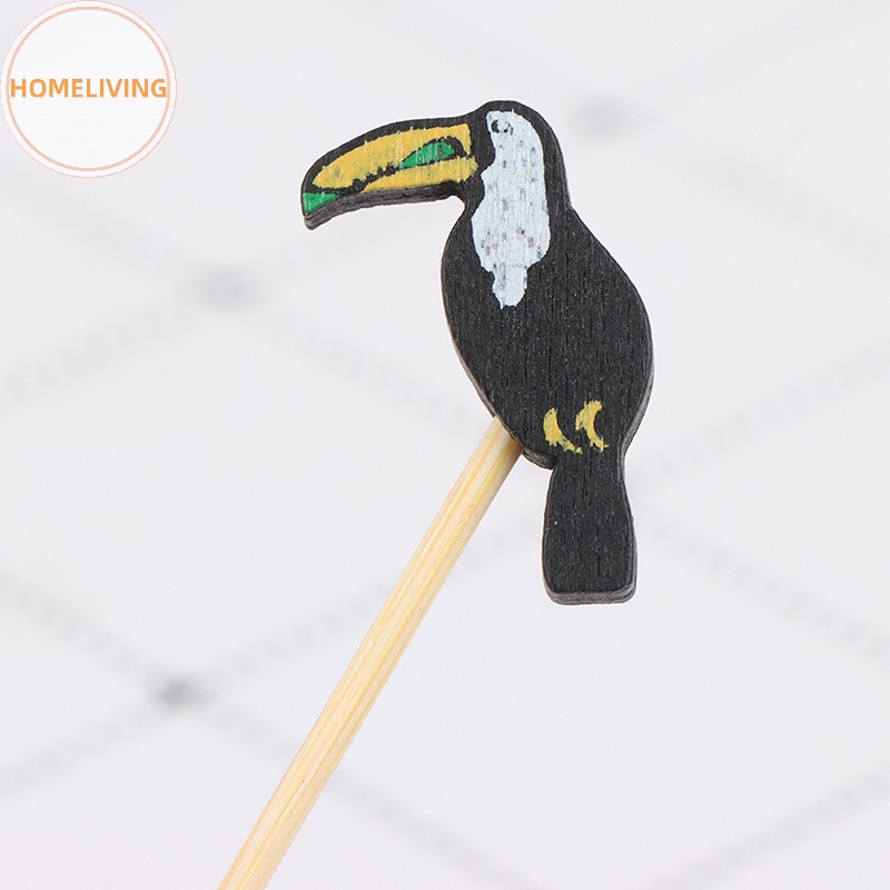 Set 100 Nĩa Tre Ăn Trái Cây Hình Lá Xương Rồng Dễ Thương