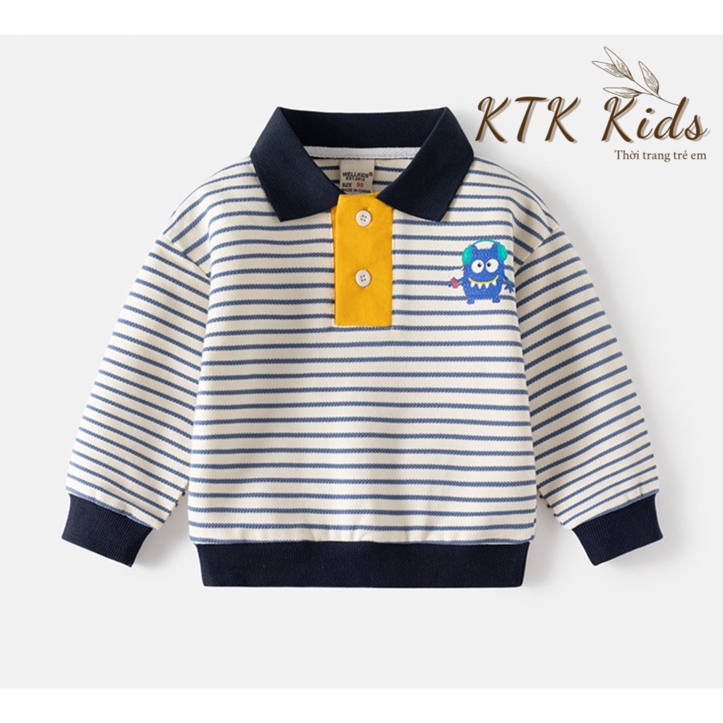 Áo len bé trai WELLKIDS áo len hoạ tiết đẹp cho bé (WT1905)