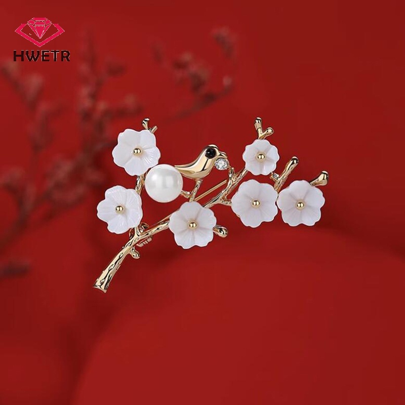 Trâm Cài Áo Hình Vỏ Sò Và Hoa Mận Thời Trang Cho Nữ Mới