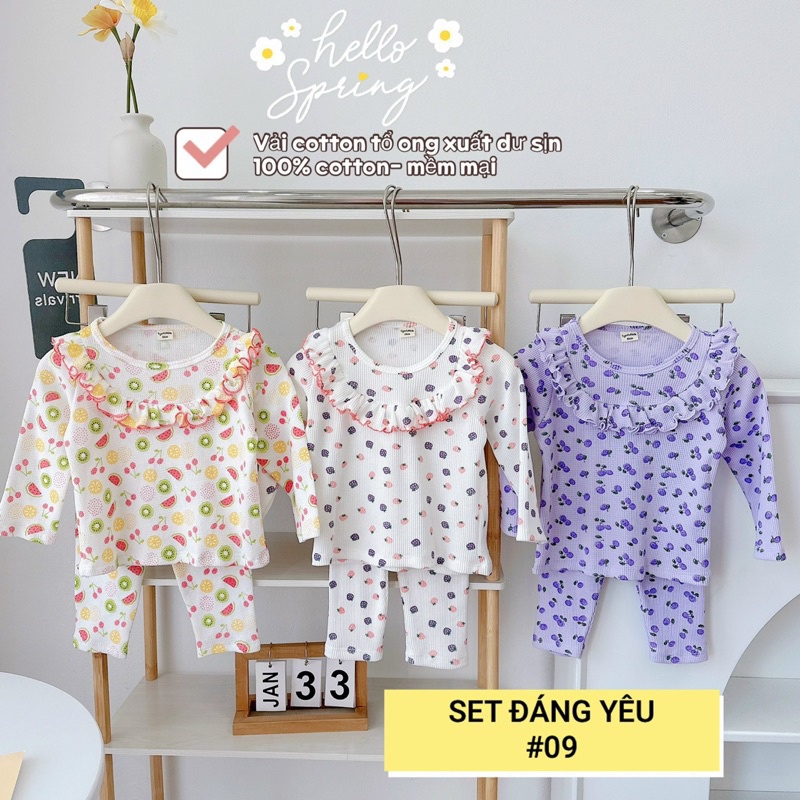 BỘ BÈO SIÊU XINH CHO BÉ, BỌ DÀI TAY THU ĐÔNG CHO BE GAI