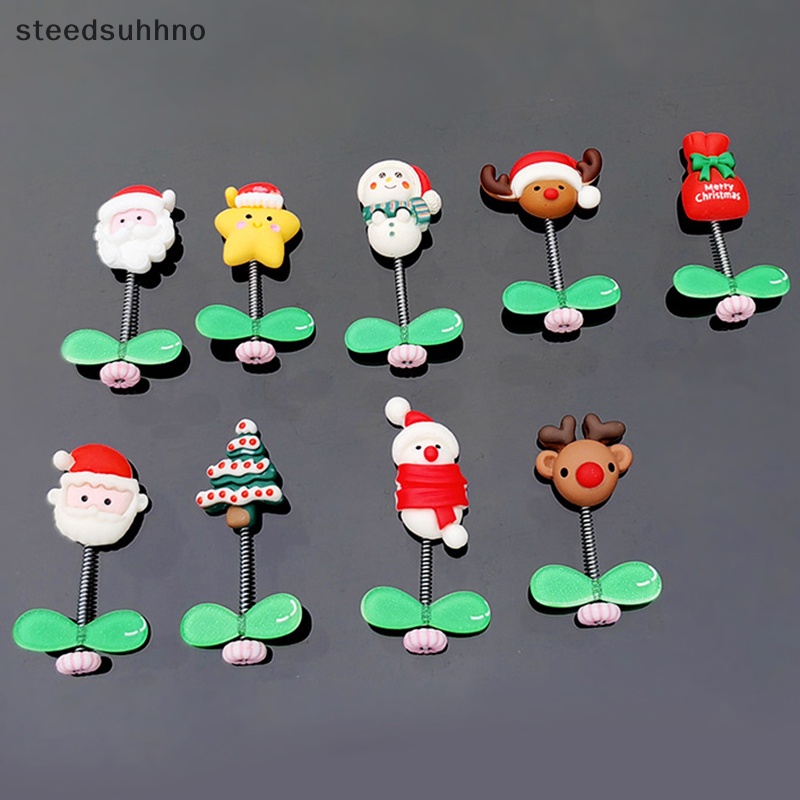 Staedsu Phụ Kiện Trang Trí Bảng Điều Khiển Trung Tâm Xe Hơi Hình Ông Già Noel Nai Sừng Tấm Lắc Lư Xinh Xắn hhno