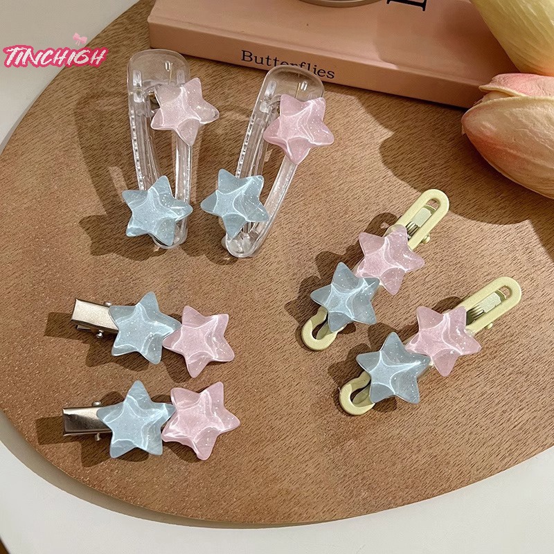 Kẹp Tóc mini Chống Trượt Trong Suốt In Hoạt Hình Dễ Thương Cho Bé Gái