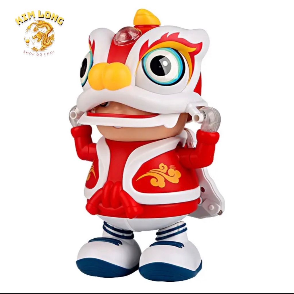 Đồ chơi lồng đèn trung thu hình chú bé đứng múa lân cho bé tặng kèm pin có nhạc đèn quà tặng trung thu cho bé