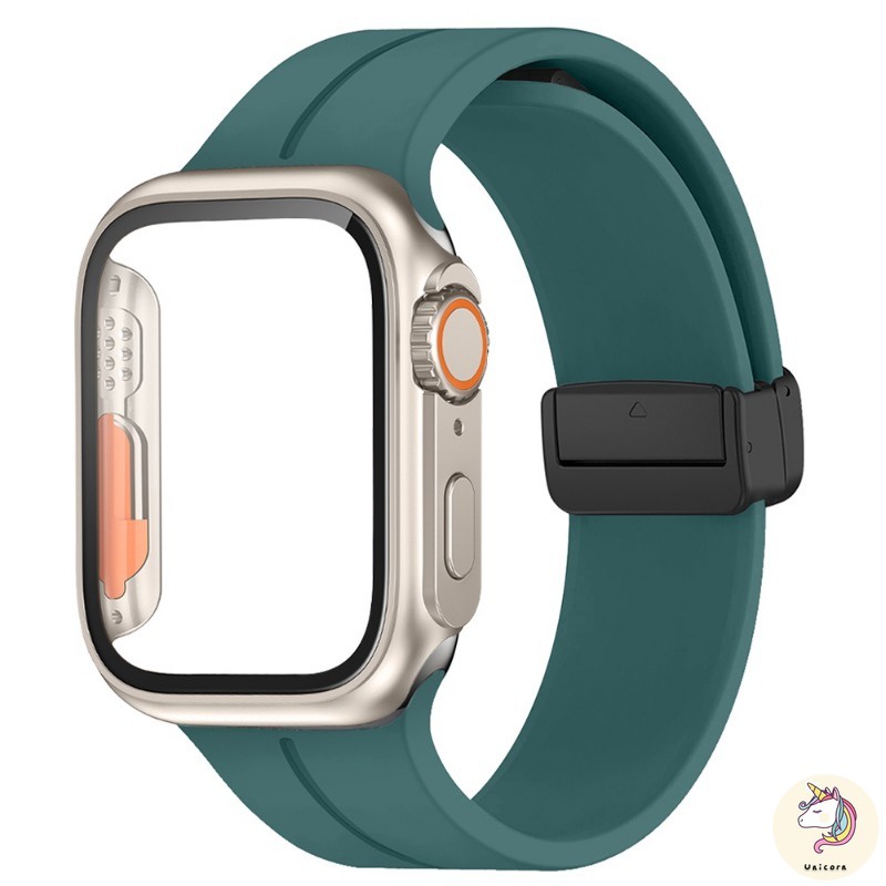 Ốp Dây Đeo silicone Khóa Nam Châm Cho Đồng Hồ Thông Minh apple watch 44mm 45mm 41mm 40mm iwatch series 8 se 7 6 5 4