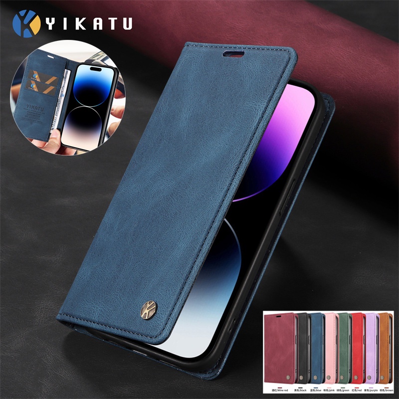Lật Bao Da Điện Thoại Có Ngăn Đựng Thẻ For iphone 11 12 pro max mini yikatu Ốp