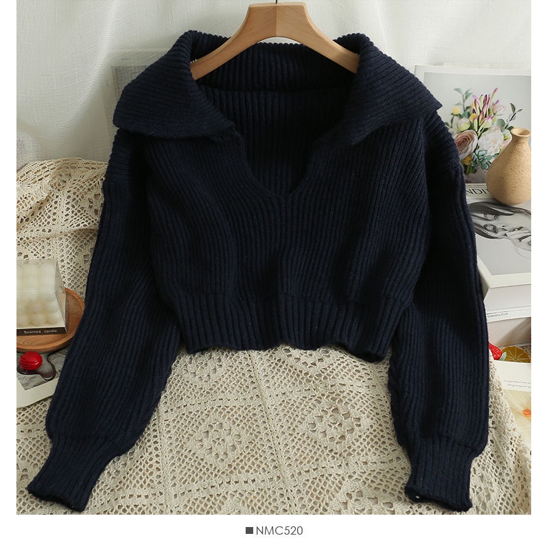 Áo sweater Cổ v Tay Dài Dáng Ôm Thời Trang Thu Đông 2023 Cho Nữ
