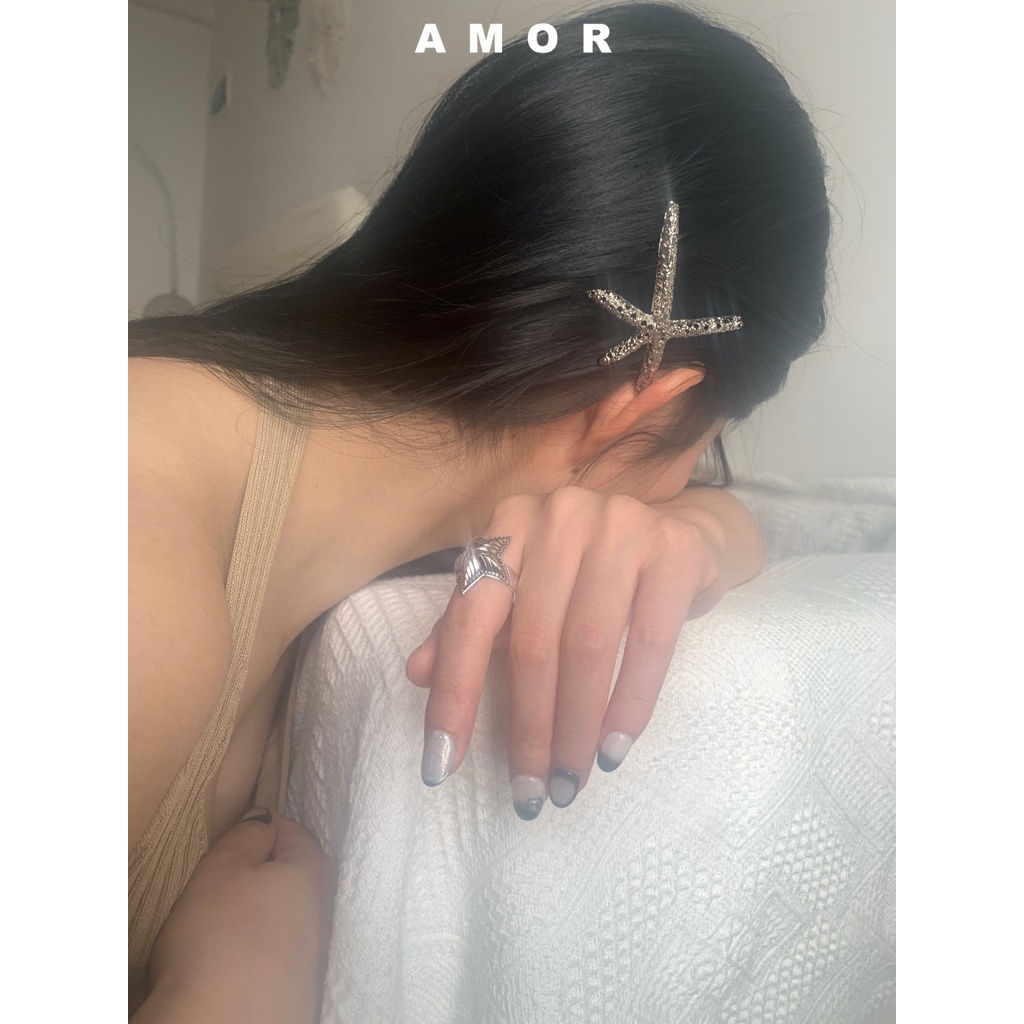 Kẹp Tóc Kim Loại Hình Sao Biển Phong Cách Hàn Quốc