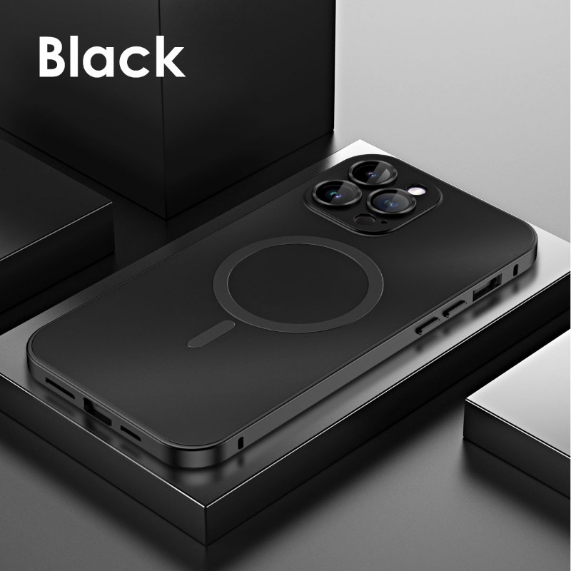 Ốp Điện Thoại Kim Loại Nhôm Từ Tính Không Dây Cho iphone 13 12 14 pro max iphon 13 14 promax