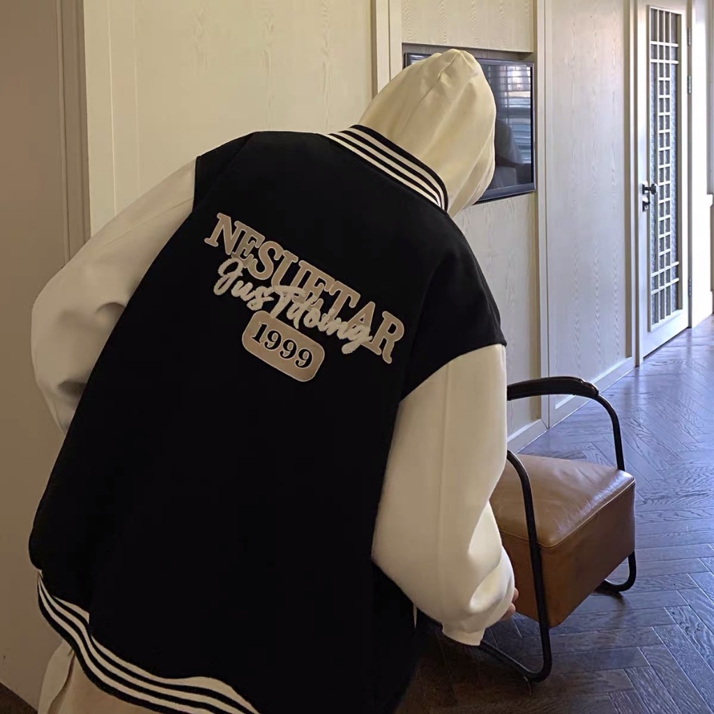 Áo khoác bomber SN , dáng varsity chất nỉ thời trang đường phố cho nam và nữ EB013 Meme