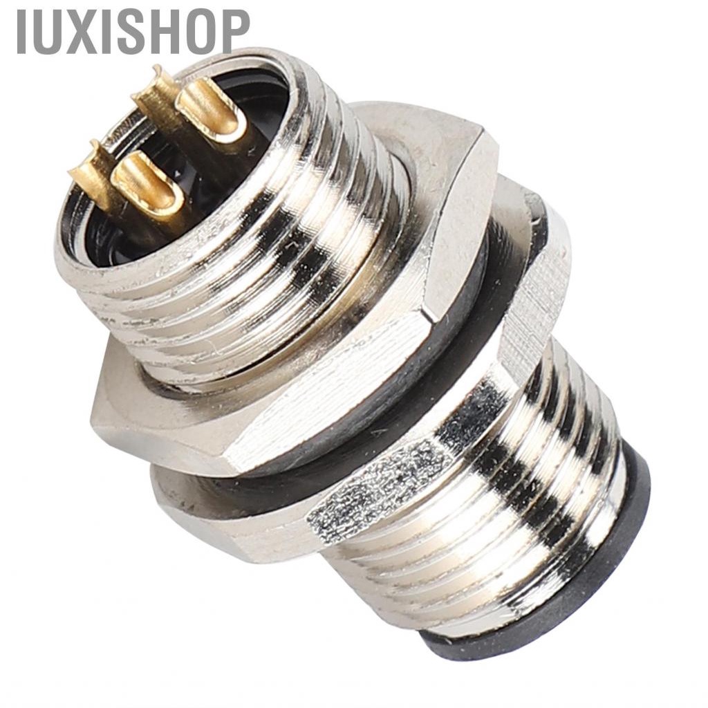 Iuxishop Brass Panel Mounted Socket Connector M12 4 Pin Plug 250V 4A