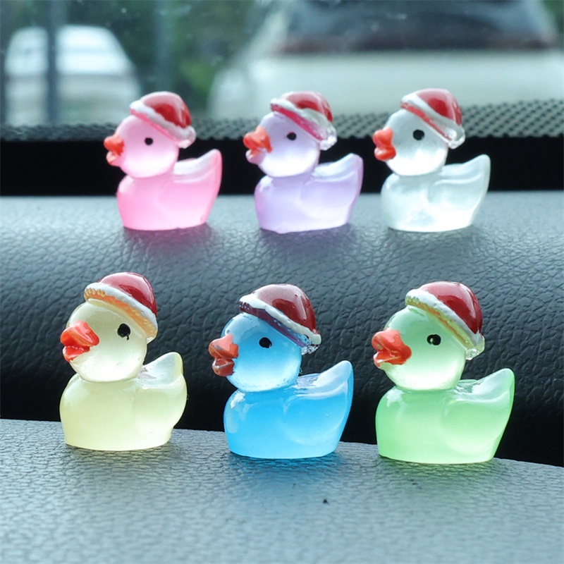 Tượng Vịt Hoạt Hình Phát Sáng Bằng Nhựa resin Trang Trí Sân Vườn