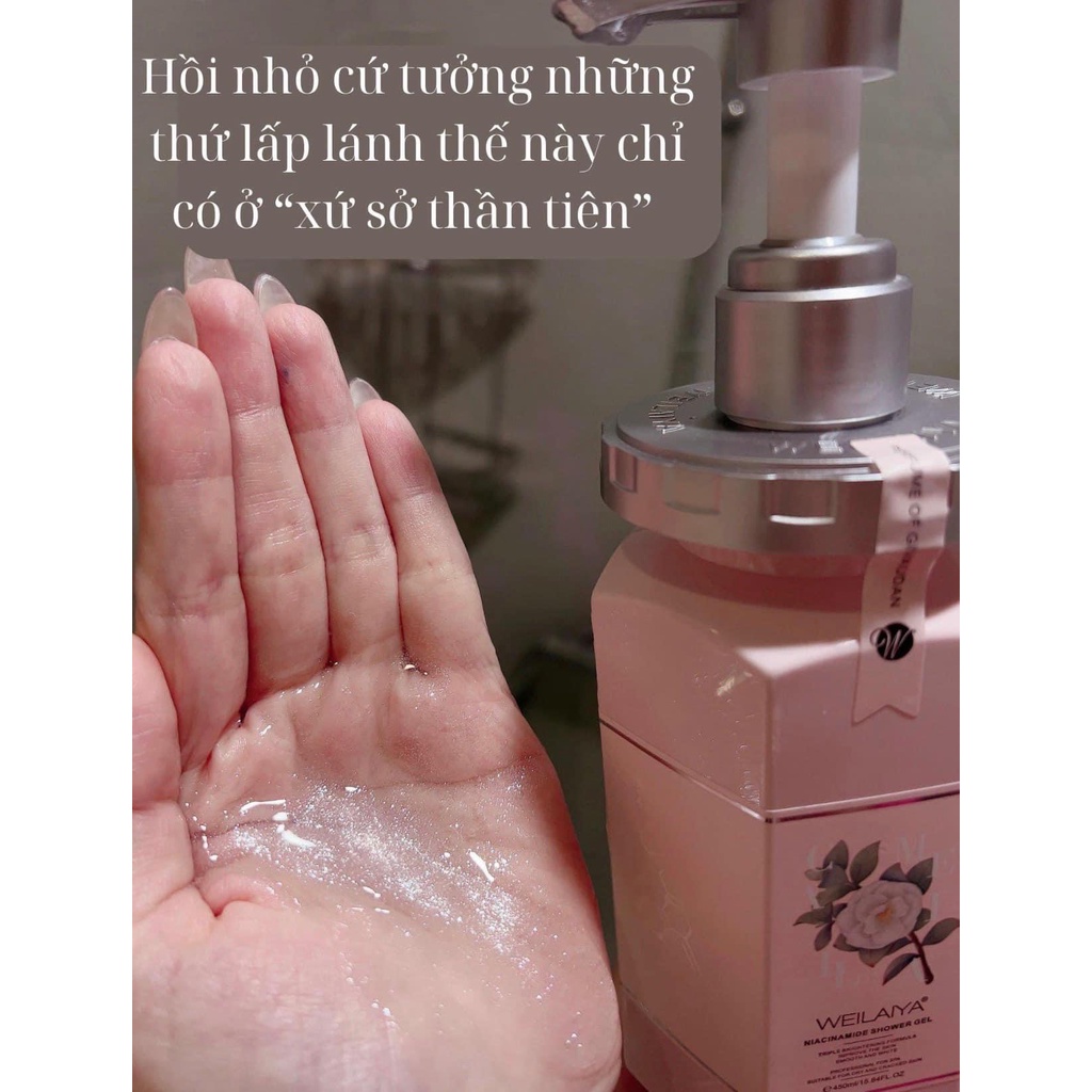 Sữa Tắm Trắng Da Hoa Trà Weilaiya Niacinamide Shower Gel