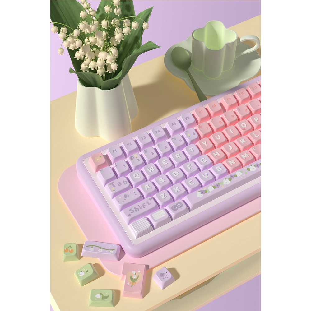 Lily of the valleykey  Keycaps Bàn Phím Cơ Học 138 / 158 Phím mda profile PBT Sublimation Keycaps