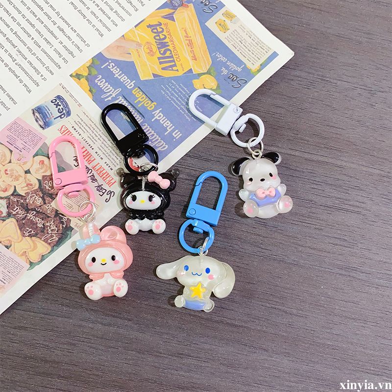 🌺🌺SANRIO Móc Khóa Nhựa Hình Cinnamoroll Kuromi Hoạt Hình Sanrio Dễ Thương