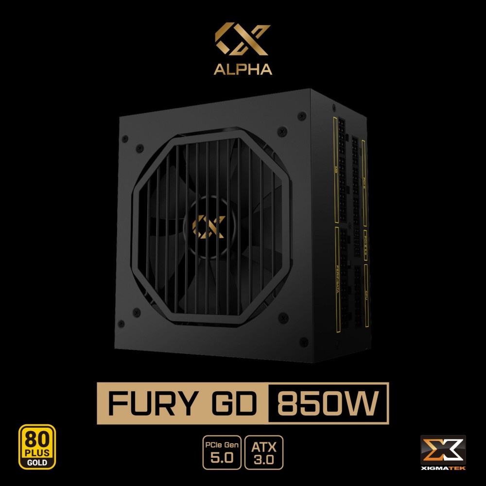 Nguồn XIGMATEK FURY GD 1100W / 850W - 80PLUS GOLD, PCI-E Gen 5.0, ATX 3.0, 100% CÁP DẸT ĐEN