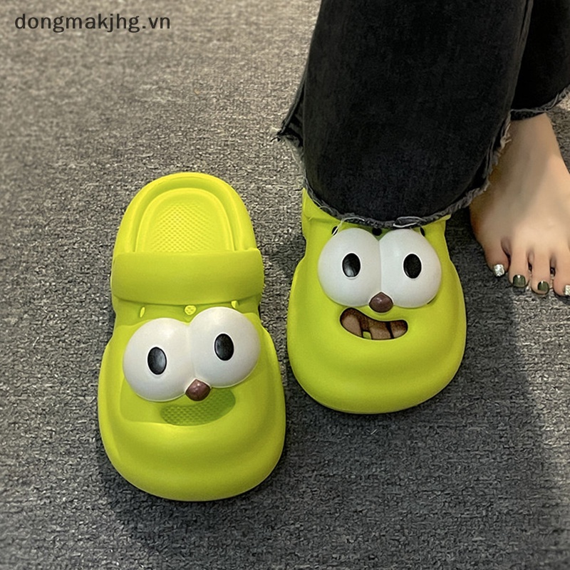 Dép Đế Bằng Chống Trượt Mũi Tròn Họa Tiết Hoạt Hình Dễ Thương Cho Nữ