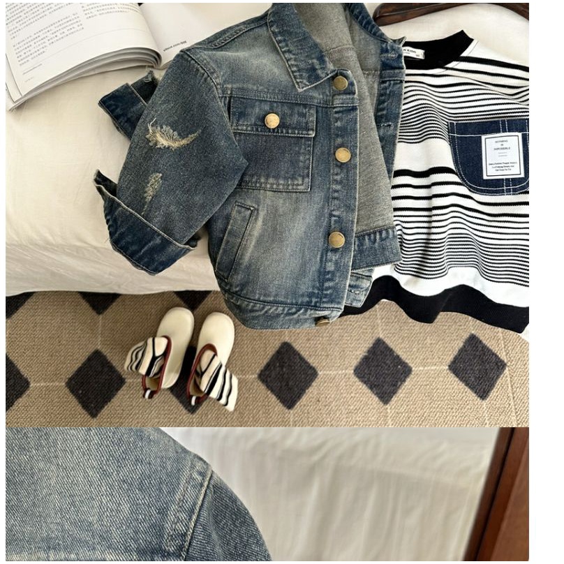 Hàng Mới Về Mới Áo Khoác denim Thời Trang Dành Cho Bé
