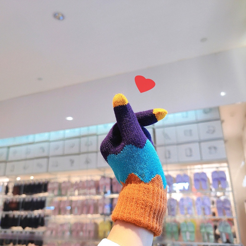 Sf Găng Tay Dệt Kim Giữ Ấm Mùa Đông Ba Màu Đáng Yêu Cho Nam Và Nữ Đi Xe Đạp