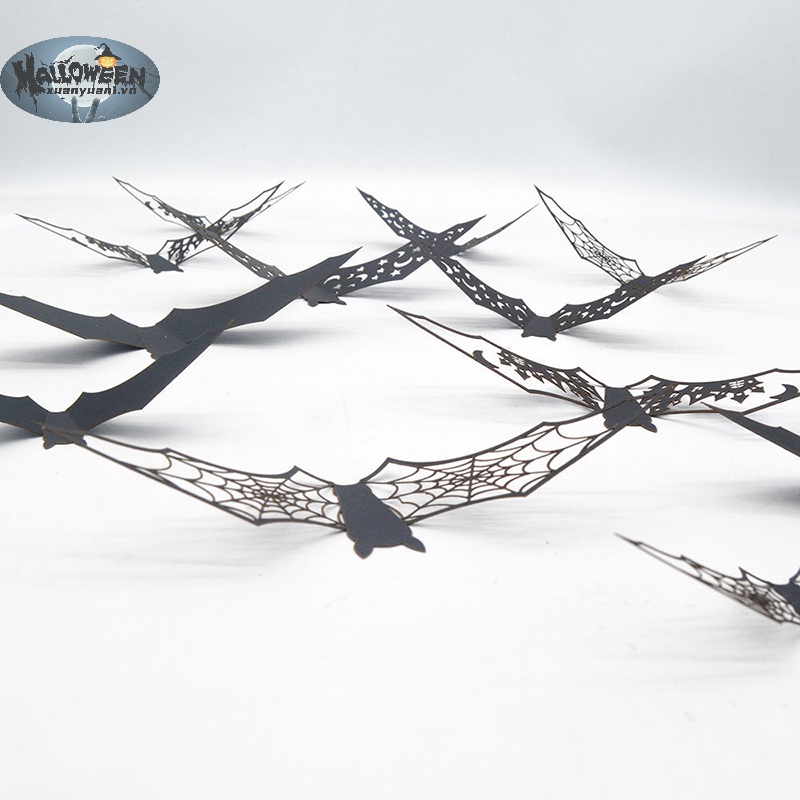 Set 12 / 24 / 36 sticker Dán Tường Hình Dơi 3d Trang Trí halloween