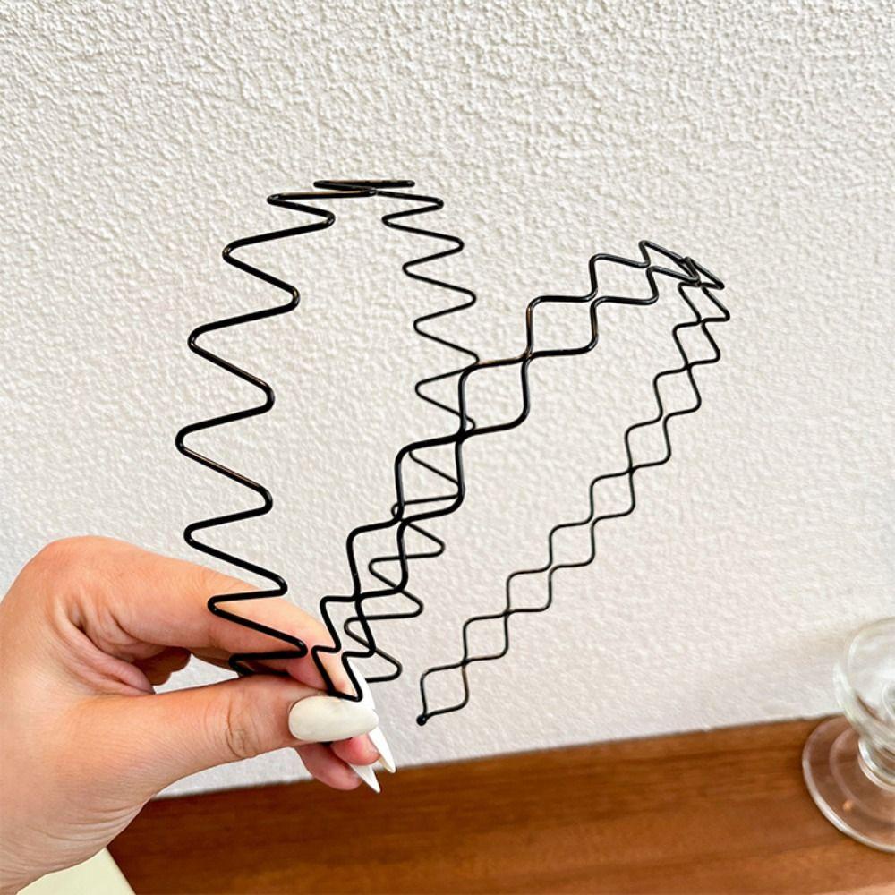 Jeromy Băng Đô Hình Gợn Sóng Hai Lớp Bằng Kim Loại Mỏng Co Giãn Phong Cách Hàn Quốc Cho Nam