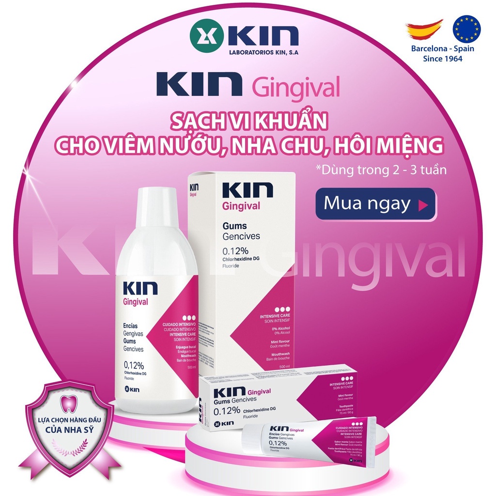 Kem Đánh Răng Kin Gingival Ngăn Ngừa Viêm Nướu, Hôi Miệng, Chảy Máu Chân Răng, Sát Khuẩn, Chống Sâu Răng 75ml