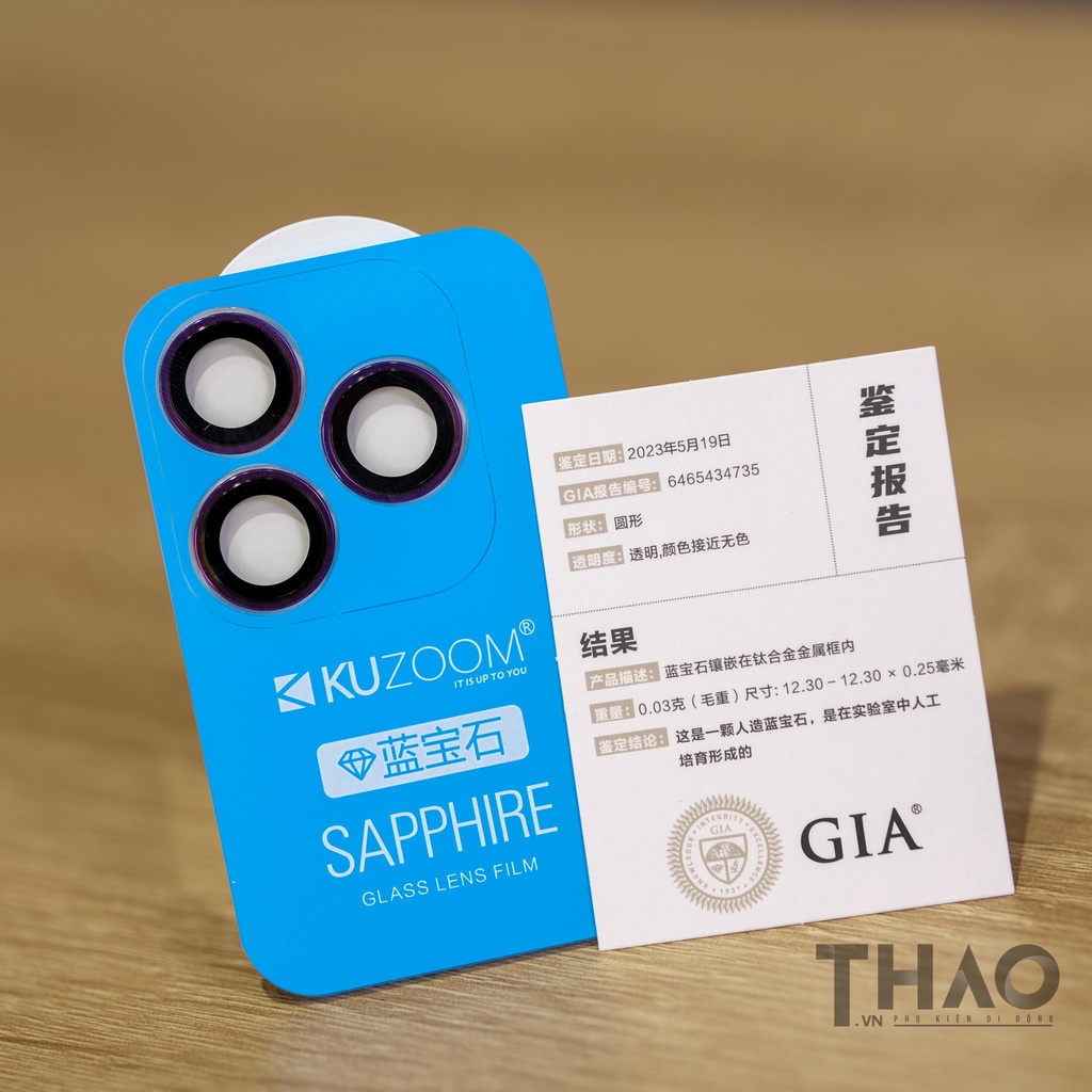Dán bảo vệ lens camera KUZOOM SAPPHIRE dành cho iPhone 15Pro/15Promax