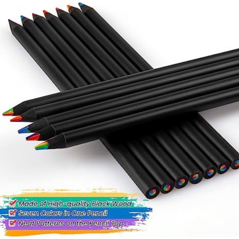 Đen Bút Chì / Bút Chì Ngòi Màu Cầu Vồng Nghệ Thuật diy 7 Màu Dành Cho Học Sinh / Trường Học