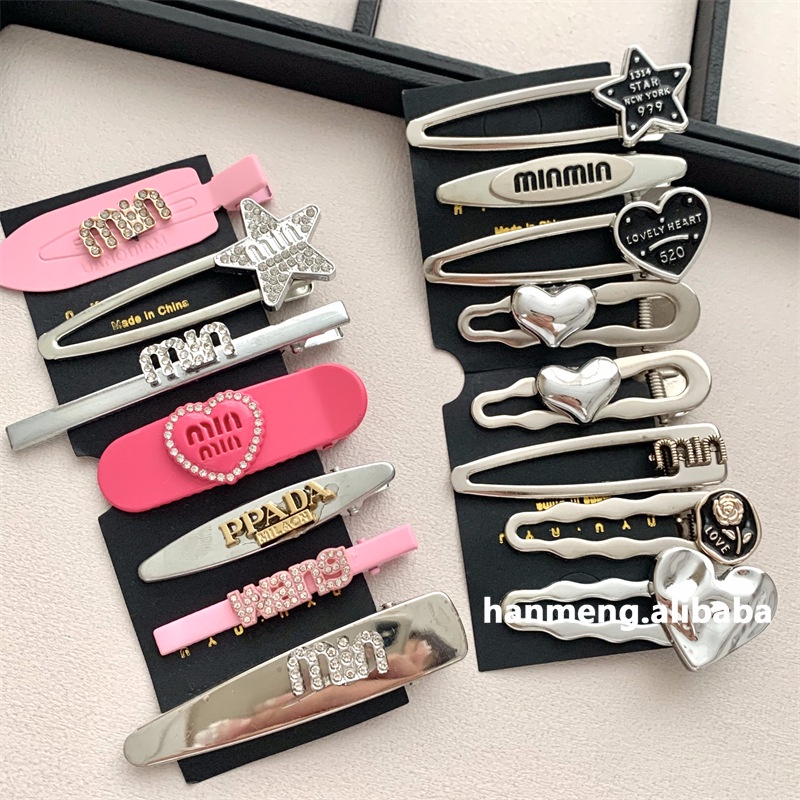 Set 7 Kẹp Tóc Hình Trái Tim / Chữ Cái