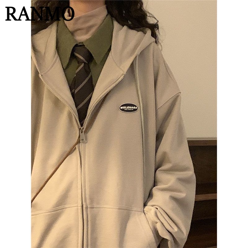 RANMO Áo Khoác hoodie áo khoác nữ zip hoodie Chất lượng cao Popular fashionable Thời trang WWY23919XA38Z230918