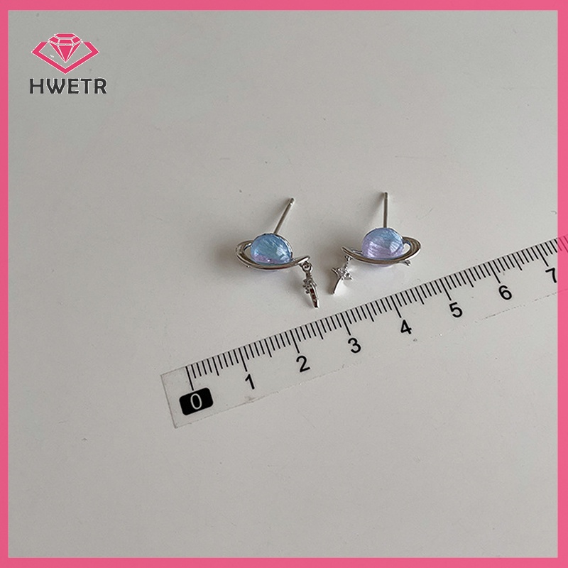Hwetr Khuyên Tai Đính Đá Mắt Mèo Hình Hành Tinh Tinh Cá Tính Cho Nữ Mới