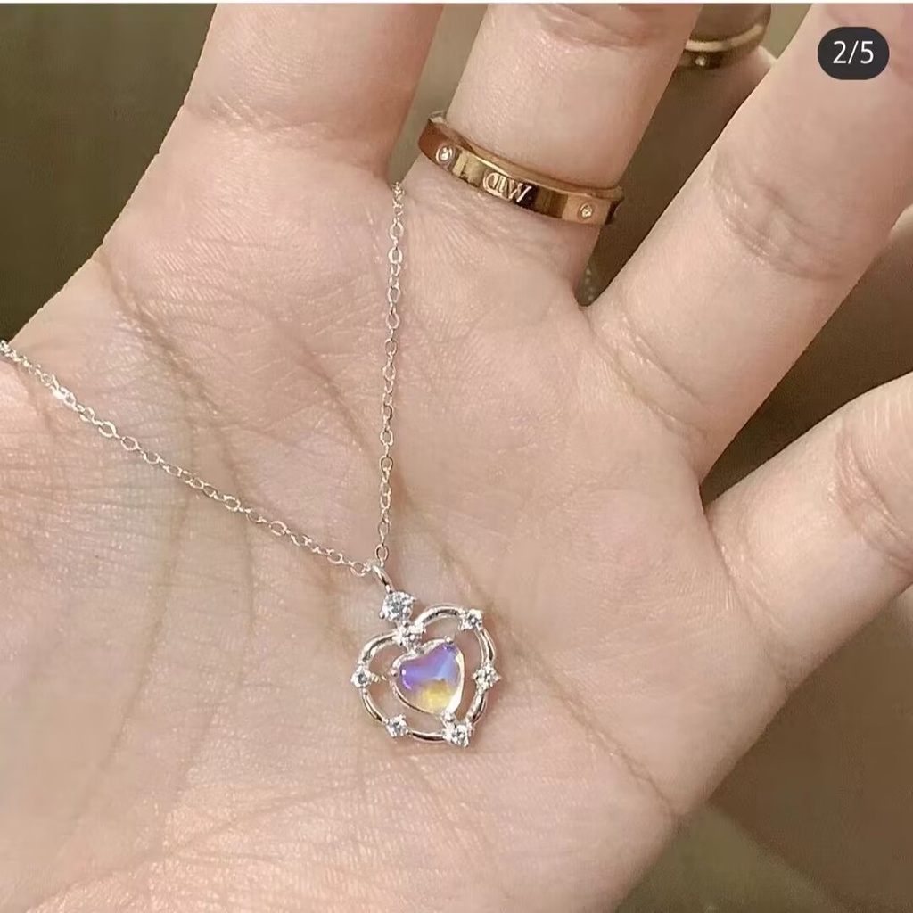 Vòng cổ Hình Trái Tim Màu gradient Thời Trang Mùa Đông Cho Nữ