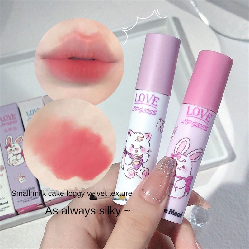 Kemood Son Môi Màu Lì Lâu Trôi Chống Thấm Nước Thiết Kế Vỏ In Hình Mèo Dễ Thương pseudo