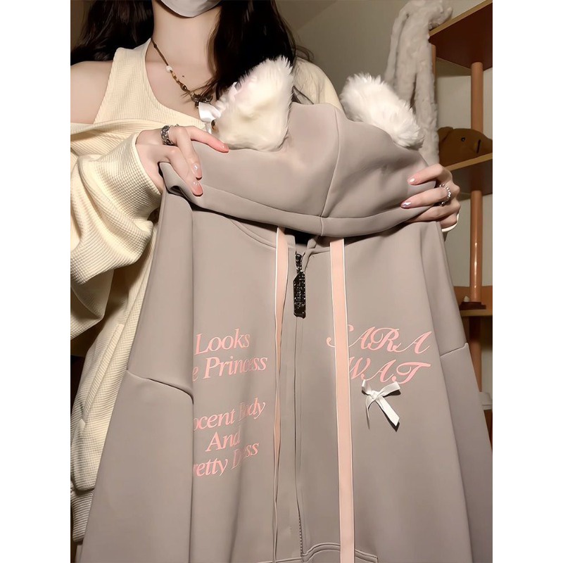 Áo Hoodie Tai Mèo Đáng Yêu Thời Trang Cho Nữ