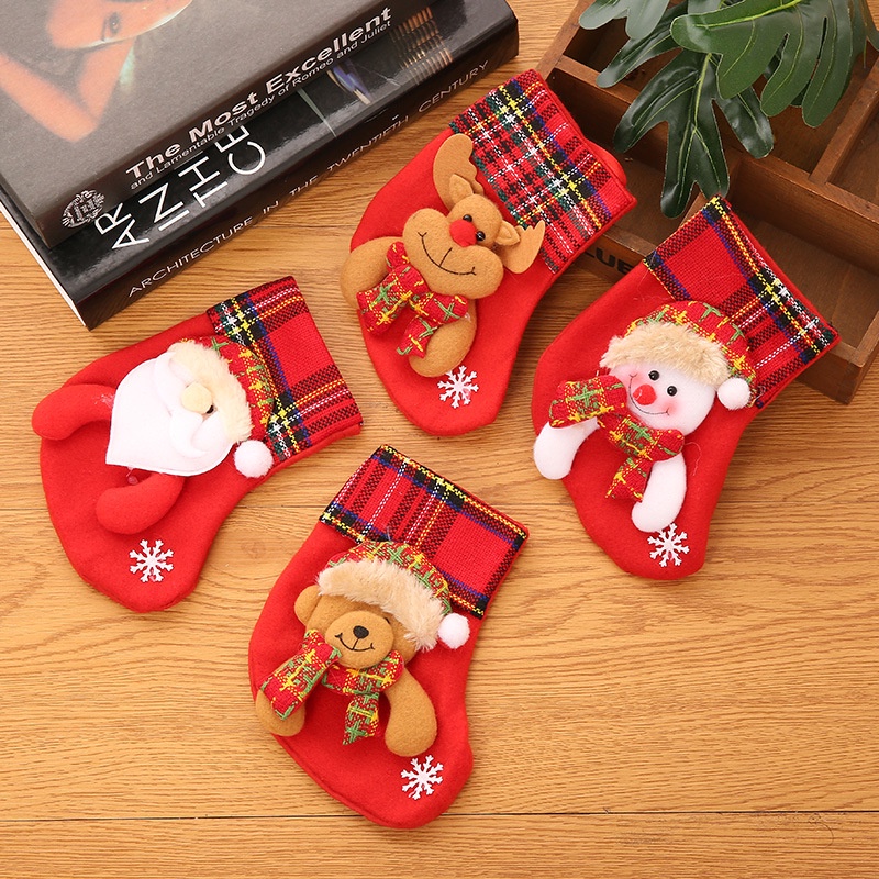 Sản Phẩm Trang Trí Giáng Sinh / Nhiều Kiểu - Túi Kẹo Hình Hươu Và Ông Già Noel & Người Tuyết Trang Trí Cây Thông Noel