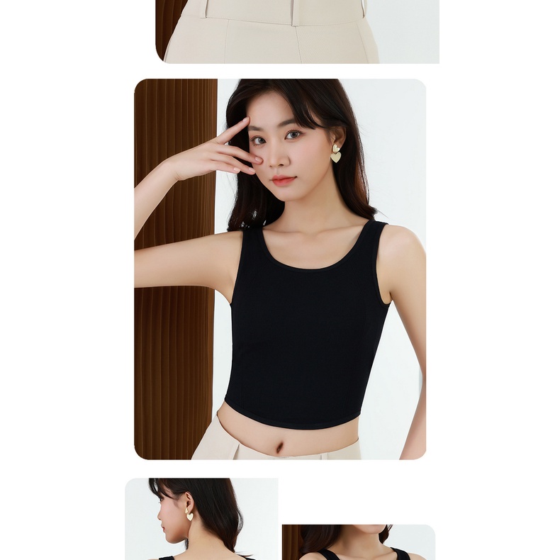 Áo Sát Nách Thể Thao Có Đệm Ngực Thoáng Khí Màu Sắc Trơn Dễ Phối Đồ Cho Nữ