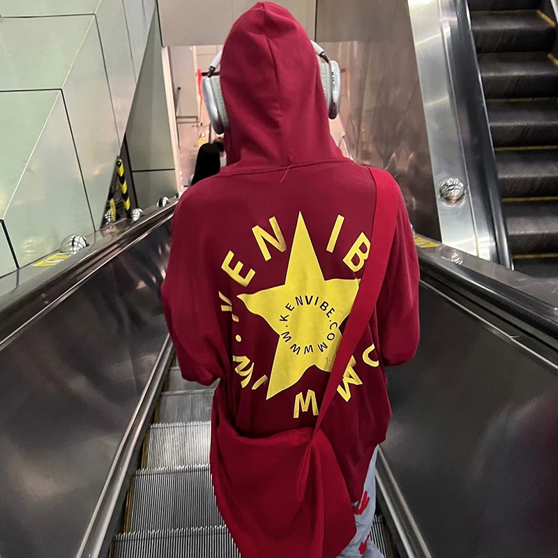 Áo Hoodie Dáng Rộng Phong Cách retro Đường Phố Mỹ Cho Nam Giới