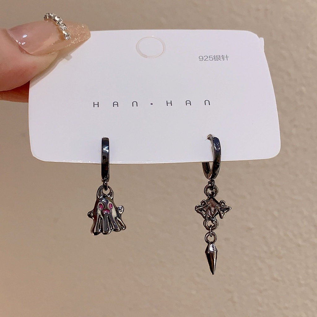 Bông Tai Hình Ma Màu Đen Phong Cách halloween Thời Trang Mùa Đông 2023