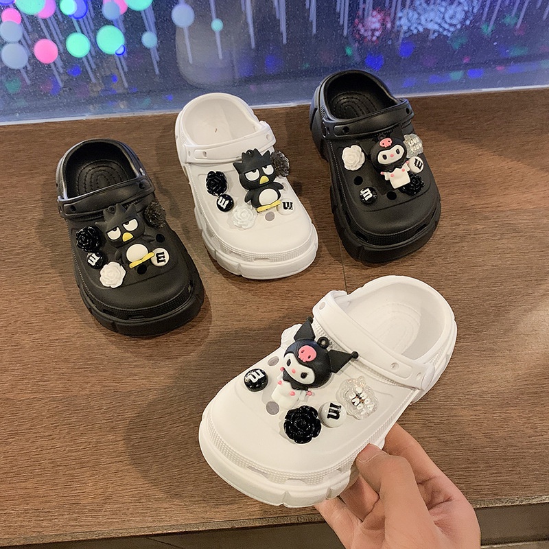 Giày crocs Cao Su Hoạ Tiết Hoạt Hình kuromi Dễ Thương Xinh Xắn Cho Bé