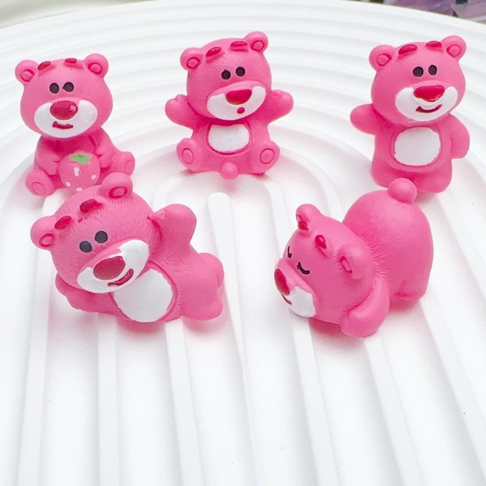 Mmluck Gấu Dâu Tây Hoạt Hình mini Bằng resin resin resin resin resin Làm Kẹp Tóc Xe Hơi diy lotso huggin